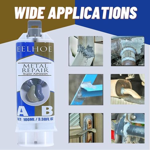 غراء معدني، غراء إصلاح المعادن المصبوبة (A+B)، غراء مقاوم للحرارة العالية للمعادن، لاصق معدني AB ولحام سائل للمعادن بدلاً من اللحام - 50 جرام (PASAWA 1001) in Kuwait