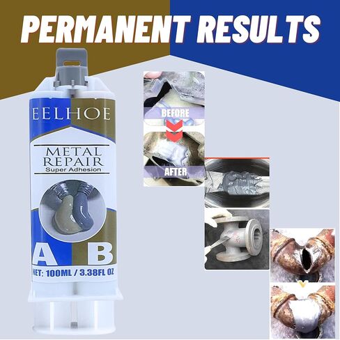 غراء معدني، غراء إصلاح المعادن المصبوبة (A+B)، غراء مقاوم للحرارة العالية للمعادن، لاصق معدني AB ولحام سائل للمعادن بدلاً من اللحام - 50 جرام (PASAWA 1001) in Kuwait