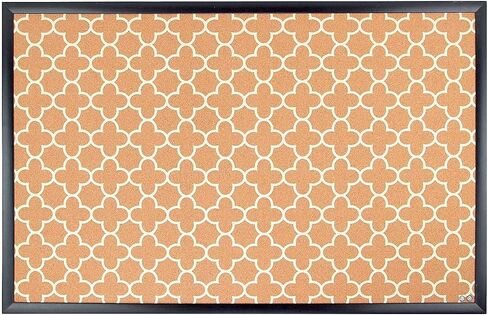 لوحة إعلانات الفلين من U Brands، مقاس 16 × 20 بوصة، إطار خشبي أسود، طباعة مربعة بتصميم عصري (305U00-01) in Kuwait