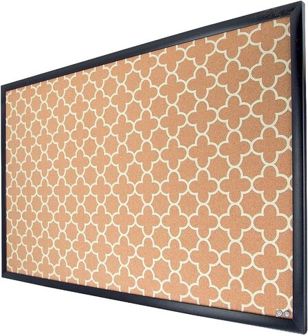لوحة إعلانات الفلين من U Brands، مقاس 16 × 20 بوصة، إطار خشبي أسود، طباعة مربعة بتصميم عصري (305U00-01) in Kuwait