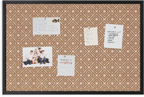 لوحة إعلانات الفلين من U Brands، مقاس 16 × 20 بوصة، إطار خشبي أسود، طباعة مربعة بتصميم عصري (305U00-01) in Kuwait