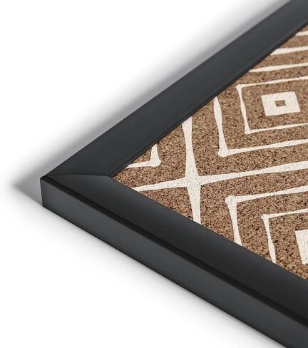 لوحة إعلانات الفلين من U Brands، مقاس 16 × 20 بوصة، إطار خشبي أسود، طباعة مربعة بتصميم عصري (305U00-01) in Kuwait