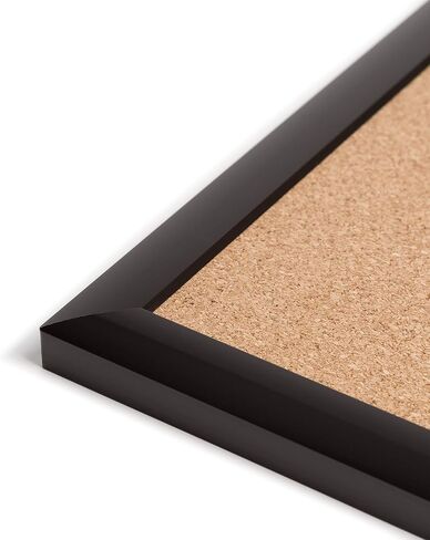 لوحة إعلانات الفلين من U Brands، مقاس 16 × 20 بوصة، إطار خشبي أسود، طباعة مربعة بتصميم عصري (305U00-01) in Kuwait