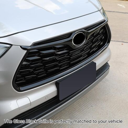 For Toyota Highlander Chrome Grille Mesh Cover Trims,Sporty Updated Luxury Front Grille Frame for Highlander 2024 2023 2022 2021 2020 L, LE, XLE, Bronze Edition, Limited, Platinum-Gloss Black in Saudi Arabia