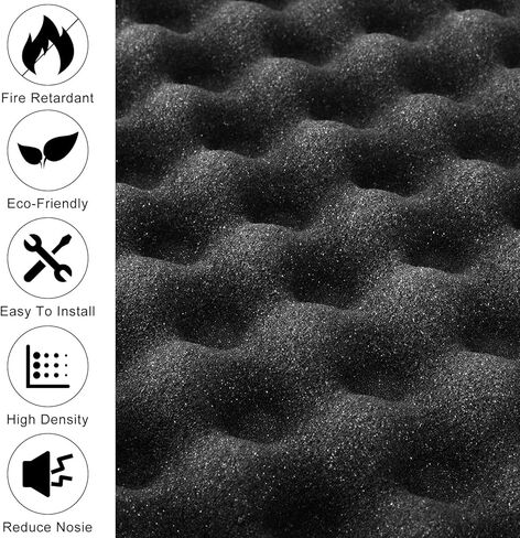 36 حزمة من ألواح الرغوة الصوتية مقاس 12 × 12 × 1 بوصة، ألواح إسفنجية عازلة للصوت هرمية مع لوحات جدارية رغوية عالية الكثافة من كرتون البيض الأسود ذاتية اللصق للمكاتب المنزلية وخاصية إلغاء امتصاص الضوضاء in Kuwait