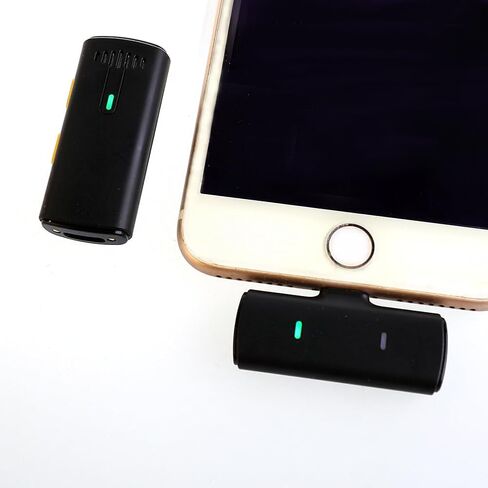 ميكروفون لاسلكي مزدوج من Lavalier لأجهزة iPhone، وiPad، وكاميرا الهاتف الذكي، مقابلة بودكاست، مقابلة فيسبوك مباشرة، فيديو TikTok، يوتيوب، بث مباشر، تسجيل فيديو (البرق) in Kuwait