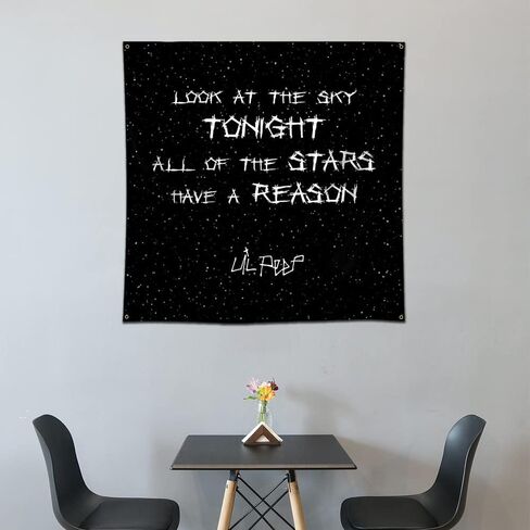 ليل نسيج زقزقة العلم الجدار شنقا فن البوب ​​ديكورات المنزل لغرفة المعيشة غرفة نوم ديكور النوم 4x4ft in Kuwait