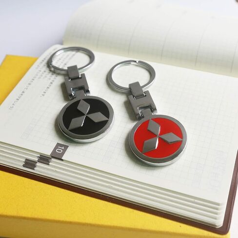 HBYD Key Chain with Double Sides 3D Chromed Pattern Fit for Mitsubishi Sport Outlander Pajero Accessories, Mitsubishi Metal Keychain Key Rings for Car SUV Truck Key Decoration 2 Pcs in Kuwait