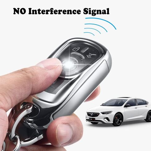 غطاء مفتاح سيارة Buick، متوافق مع Buick Enclave Lacrosse Verano Encore Regal Envision Cascada GL8 (فضي لامع أنيق) in Saudi Arabia