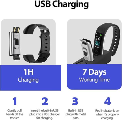 جهاز تتبع اللياقة البدنية من بورتزون مع جهاز مراقبة صحة النوم ومعدل ضربات القلب للرجال والنساء، جهاز تتبع خطوات النشاط المقاوم للماء in Kuwait