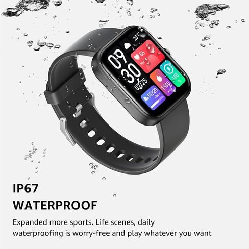 GTS5 Smart Watch for Android and iOS, Fitness Tracker, IP67 Waterproof, Smart Watch for Women Men (Black) in Saudi Arabia