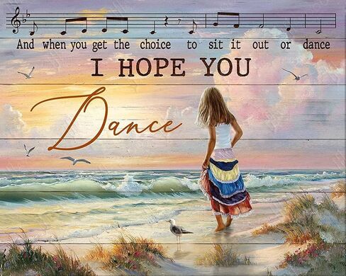Graman Vintage Metal Tin Sign - I Hope You Dance Metal Poster Plaque Wall Art Decor Beach Lovers Wall Art for Beach House Decor Gift for Daughter,Living Room Home Wall Art Decor 8x12inch in Saudi Arabia