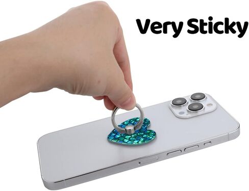 Cell Phone Love Ring Holder Stand Clear Diamond Finger Grip Loop 360 Degree Rotation Finger Ring Stand Blue Green Colorful Mermaid Scales in Saudi Arabia