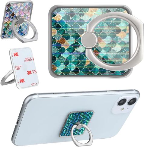 الهاتف الخليوي الحب الدائري حامل حامل واضح الماس فنجر قبضة حلقة 360 درجة دوران البنصر حامل أزرق أخضر ملون حورية البحر المقاييس in Kuwait