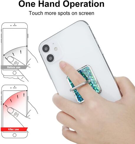 الهاتف الخليوي الحب الدائري حامل حامل واضح الماس فنجر قبضة حلقة 360 درجة دوران البنصر حامل أزرق أخضر ملون حورية البحر المقاييس in Kuwait