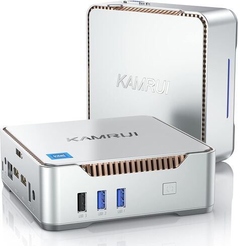 KAMRUI Mini PC، Intel Alder Lake الثاني عشر - N95 حتى 3.4 جيجا هرتز، ذاكرة وصول عشوائي 16 جيجا بايت + 1 تيرابايت M.2 SSD، كمبيوتر صغير يدعم 2.5 بوصة SATA SSD، WiFi 2.4G/5G، Bluetooth4.2، شاشة ثلاثية، كمبيوتر مكتبي صغير موثوق بدقة 4K in Kuwait