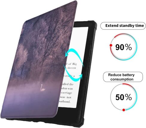Case for 6.8" Kindle Paperwhite (11th Generation-2021), Ultra Slim Thin PU Leather and TPU Soft Back Cover Rugged Smart Protective Pattern Cover with Auto Sleep/Wake (Cat's Dreams) in Kuwait