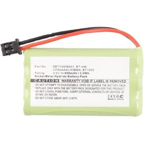 Synergy Digital Cordless Phone Battery, Compatible with Uniden TRU-9466 Cordless Phone Battery Ni-MH, 3.6 Volt, 800 mAh - Ultra Hi-Capacity - Replacement for Uniden BT-446 Rechargeable Battery