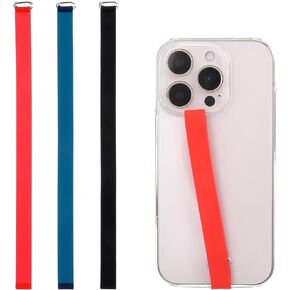3Pcs Reusable Silicone Phone Strap Grip Holder Wireless Charging Compatible Detachable Universal Finger Loop Holder for Back of Phone Cases