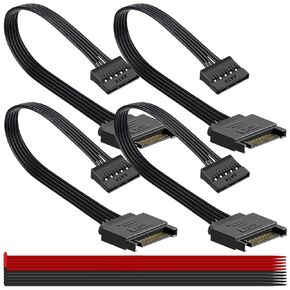 2 PCS Sata Power Splitter ، 15 PIN SATA إلى 5 CABL