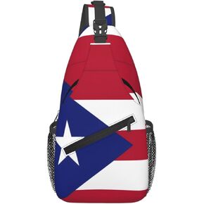 Puerto Rico Pr Flag Crossbody Sling Backpack, Sling Bag Travel Hiking Chest Bag Unisex Daypack