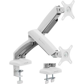 SilverStone Technology ARM26 White Dual Monitor Arm with Mechanical Spring Design and Wide adjustability, SST-ARM26W