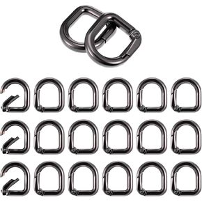 20 PCS Small D Ring Carabiner Clips Tiny D Rings Key Chain Clip Hook Metal Spring Snap Key Keychain Carabiner Clips for Sewing Dog Collar Purse Shoulder Bag Chain Paracord Lanyard