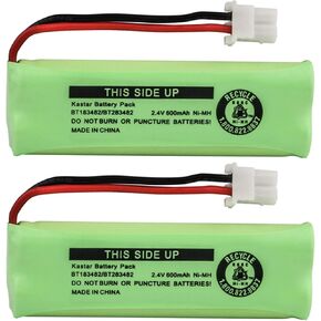 Kastar 2Pack BT183482 / BT283482 Cordless Phone Battery Ni-MH 2.4V 600 mAh Replacement for Vtech LS6475-3 Vtech DS6401 DS6421 DS6422 DS6472 LS6405 LS6425 LS6426 LS6476 Vtech 89-1348-01-00 DECT Handset