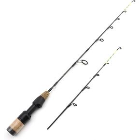 Ultra Light Short Ice Fishing Rod 23.6" Portable Spinning Pole Winter Fishing Tackle