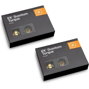 EKWB EK-Quantum Torque STC-10/13 Compression Fitting for Soft Tubing, 10/13mm (3/8" ID, 1/2" OD), Satin Titanium, 12-Pack