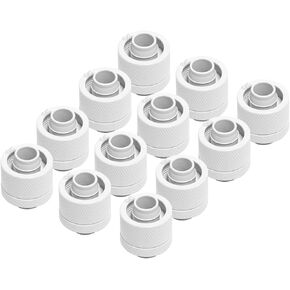 Alphacool Eiszapfen G1/4" to 10mm ID, 16mm OD Compression Fitting for Soft Tubing, Chrome, 12-pack