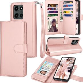Tekcoo Wallet Case For Motorola Moto G 5G 2025 | Moto G (2025 Only) | XT2513, Luxury PU Leather Cash Credit Card Slots Holder Carrying Folio Flip Cover [Detachable Magnetic Hard Cases] Lanyard - Black