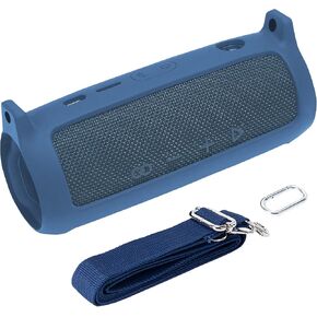co2CREA Soft Silicone Case Replacement for JBL Flip 6 Portable Bluetooth Speaker (Blue Case)