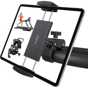 A2C Universal Tablet Mount for Peloton Bike - Adjustable Clamp Handlebar iPad Holder Fit Treadmill, Exercise Bike, Spin Bike, Stroller (0.5-1.65" Tube), Compatible for 4.7-13" Phones & Tablets
