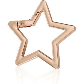 Metal Star Carabiner, Star-Shaped Spring Snap Keychain Smooth Key Holder Clip Zinc Alloy Keyring Clasp for Purse Wallet Outdoor Accessories Camping Hiking Key Chain (Gold)