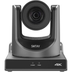 SMTAV 20X Optics Zoom 4KP60UHD NDI PTZ Camera, Support AI Auto Tracking and POE with Network IP Live Streaming, Simultaneous NDMi 3G-SDI and USB2.0 Video Output, for Conferences, Church, Teaching