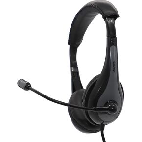 Avid Products Education Headphones with Microphone - Stereo - Black, Gray - USB - Wired - Over-The-Head - Binaural - Circumaural - Noise Cancelling Microphone/AE-39