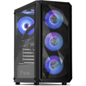 YEYIAN Mirage S Gaming PC Desktop Ryzen 7 9800X3D 5.2 GHz, RTX 5090 32GB GDDR7, 64GB DDR5 RGB 6000MHz, 2TB NVMe Gen4 SSD, AI Accelerate Gamer Prebuilt PC, AMD B650 MB, AIO 360mm,1000W PSU, Win 11 Home