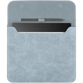 Sleeve Bag Suede Leather for 10.2" Kindle Scribe (1st Generation - 2022 Release), Portable Water Repellent Protective Case with Pen Loop and Magnetic Closure (Gray)