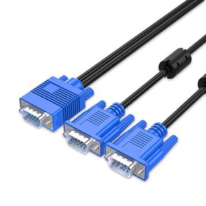 9.8ft VGA SVGA HD Cable Male-to-Male Video Cable One-to-Two Split Screen Supports 1080P Full HD, Suitable for Projectors, HDTVs, Monitors, Games etc.