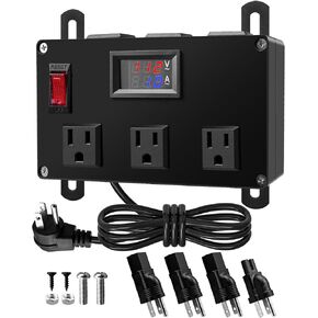 Media Cabinet Power Strip Compatible with On-Q Media Cabinets, Half Width Media Enclosure Power Strip with 6 Outlets and 3 IEC C13 Adapters 1 IEC C7 Adapter AC1031