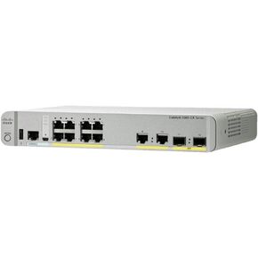 Cisco Catalyst 3560CX-8PC-S Network Switch, 8 Gigabit Ethernet (GbE) Ports, 8 PoE+ Outputs, 240W PoE Budget, 2 1G SFP and 2 1G Copper Uplinks, Enhance