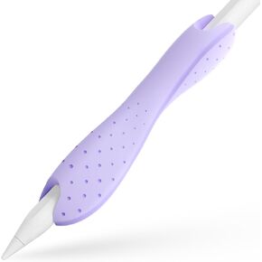 ELETIUO Grip Compatible with Apple Pencil Pro,1st/2nd Generation,USB-C Model,Protective Silicone Sleeve Cover with Anti-Slip Texture,Ergonomic Dual-Head Design,Magnetic Charging and Double Tap,Purple