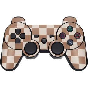 Skinit Decal Gaming Skin Compatible with PS3 Dual Shock Wireless Controller - Originally Designed Neutral Checkered Design