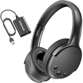 Holdsound Wireless Headphones for TV Watching, TV Headphones Wireless for Seniors with USB Transmitter, 25hrs, No Lip-Sync Delay, Plug and Play, Gifts for Elderly, Black