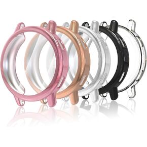 Simpeak 5-Pack Soft Screen Protector Bumper Case Compatible with Garmin Vivoactive 5 Smartwatch, Full Protection, Rose Pink/Clear/Silver/Black/Rose Gold