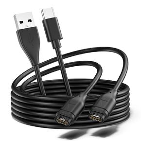 2-Pack Charger Cable for Garmin Watch Charger, USB-A + USB-C Charging Cable for Garmin Fenix, Vivoactive, Forerunner, Venu, Instinct, Approach (1.6FT*2)