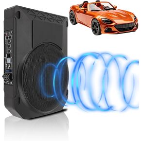 10 بوصة مضخم الصوت النشط Ultra Thin 800W 2.5 أوم مع وحدة تحكم ، يوفر صوت تردد منخفضة ممتازة ، تحت مضخم صوت المقعد لتجربة نظام الصوت الكامل