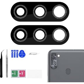 2 Pack Rear Camera Lens Replacement for Samsung Galaxy A11 Adhesive Back Camera Glass Lens with Full Fix Tool Repair Kit Tweezers Dust Cloth for A11 SM-A115U SM-A115U1