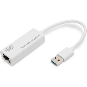 DIGITUS Network Adapter via USB 3.0 - Gigabit Ethernet 1 GBit/s RJ45 - Additional LAN Connection via USB-A Plug
